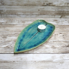 Turkusowy liść ceramiczny