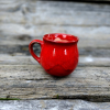Kubek ceramiczny pękaty czerwony