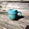 Kubek ceramiczny obręcz turkus