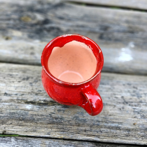 Kubek ceramiczny pękaty czerwony