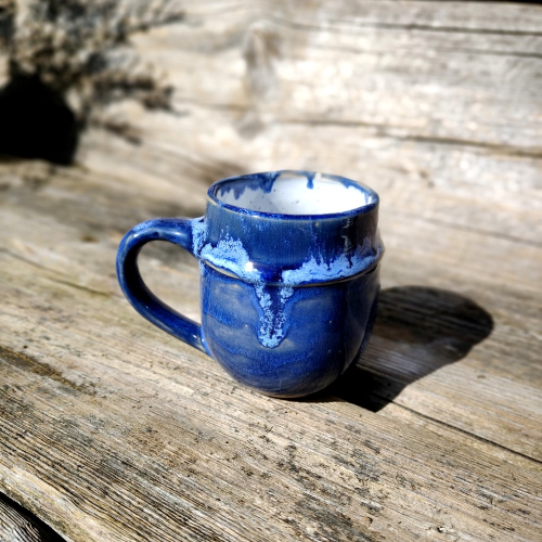 Kubek ceramiczny obręcz niebieski