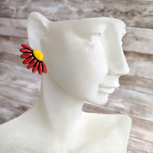 kolczyki ceramiczne kwiaty