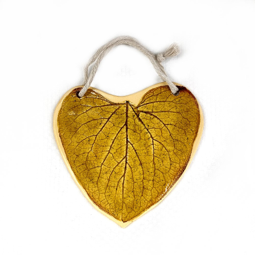 Dekoracja wisząca serce złote