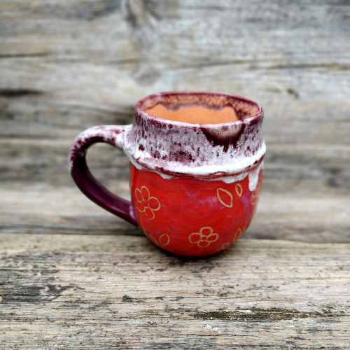 Kubek ceramiczny obręcz fioletowy