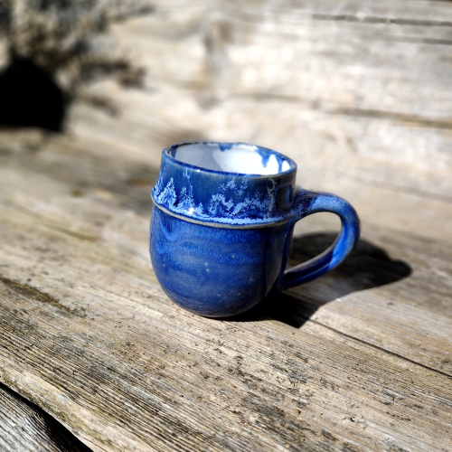 Kubek ceramiczny obręcz niebieski