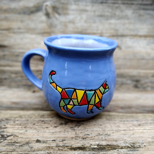 Kubek z mozaikowym kotem
