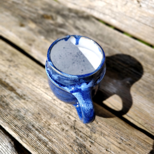 Kubek ceramiczny obręcz niebieski